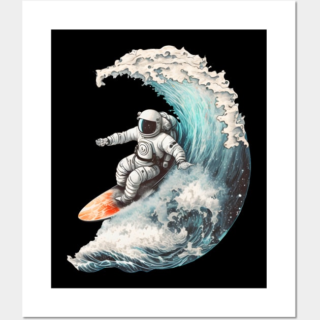 Astronaut Surfing Wall Art by vamarik